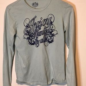 Juicy Couture Womens Blue Medium Long Sleeve Tee